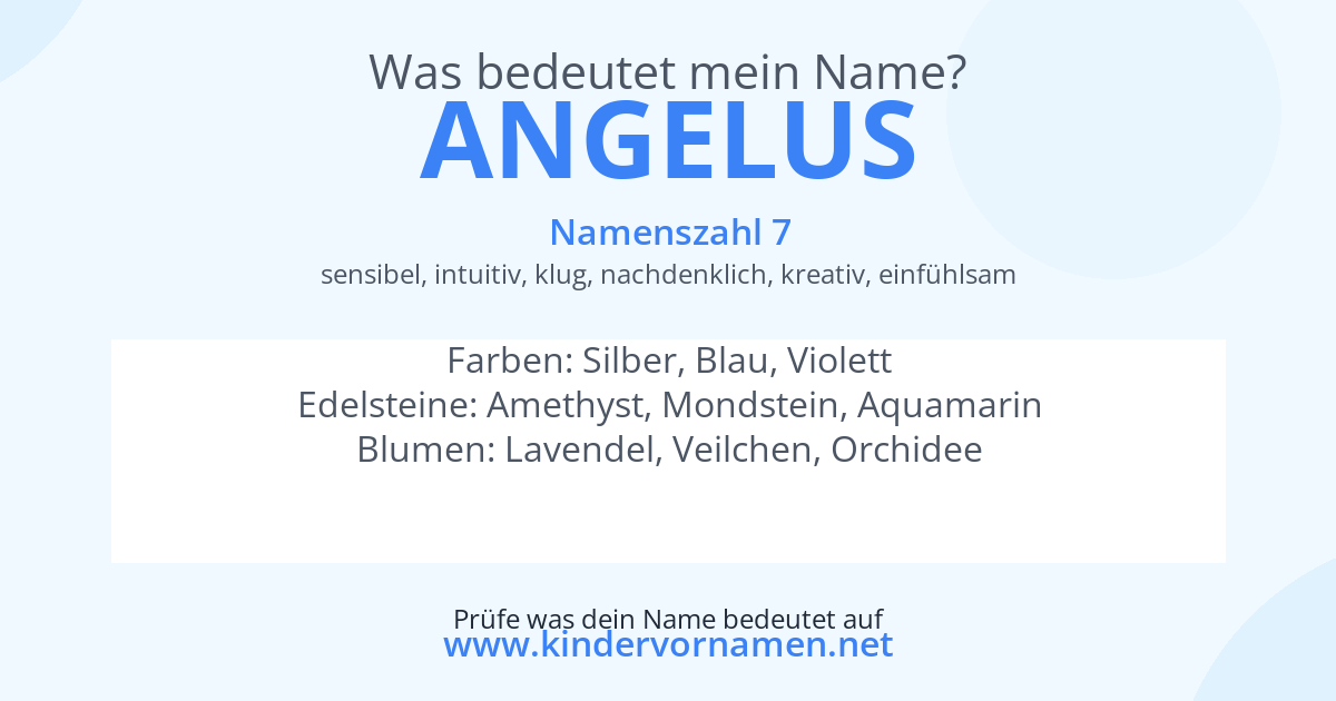 Was bedeutet der Name Angelus?