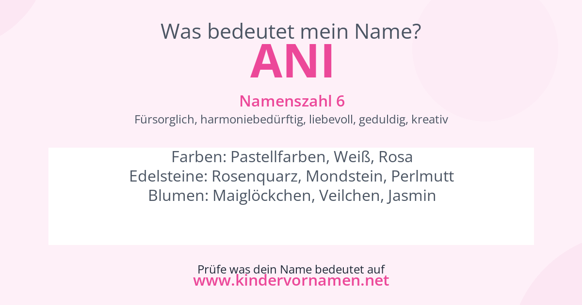 Was bedeutet der Name Ani?