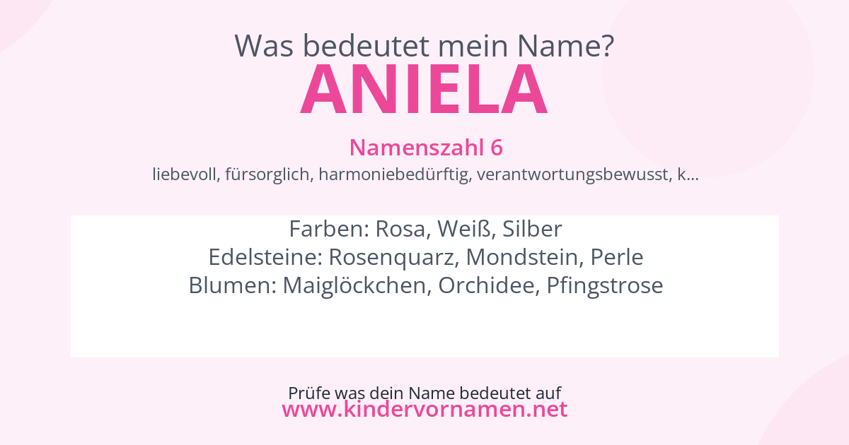 Was bedeutet der Name Aniela?