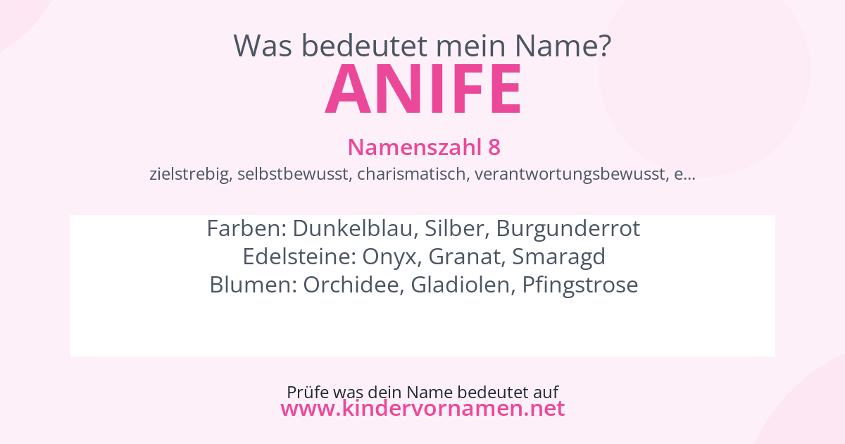 Was bedeutet der Name Anife?