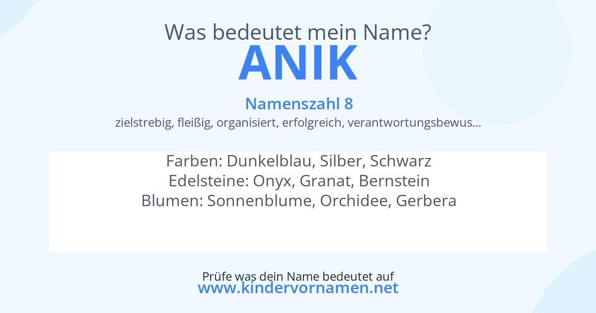 Was bedeutet der Name Anik?
