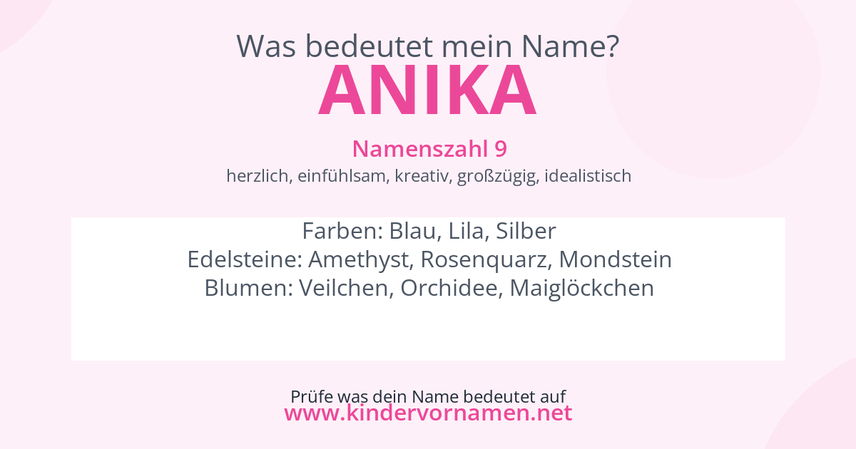 Was bedeutet der Name Anika?