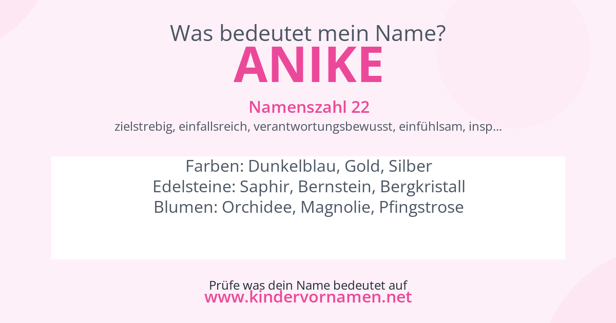 Was bedeutet der Name Anike?