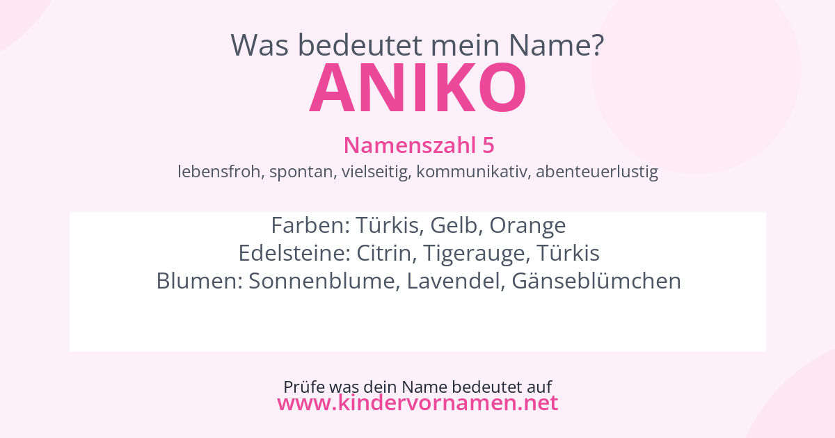 Was bedeutet der Name Aniko?
