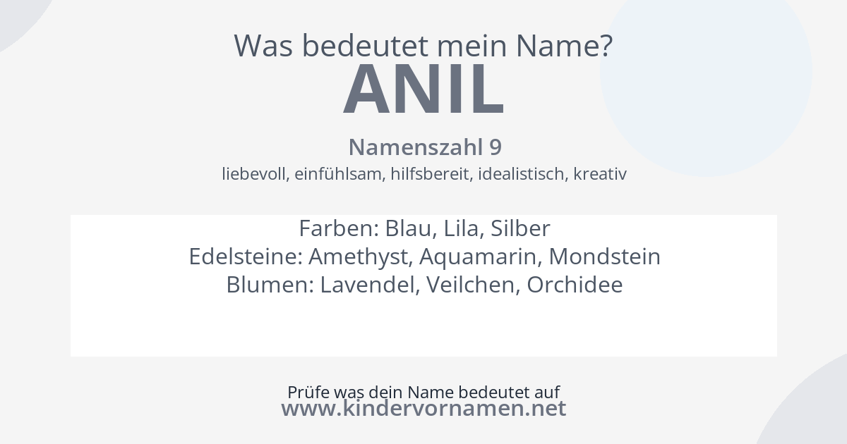 Was bedeutet der Name Anil?