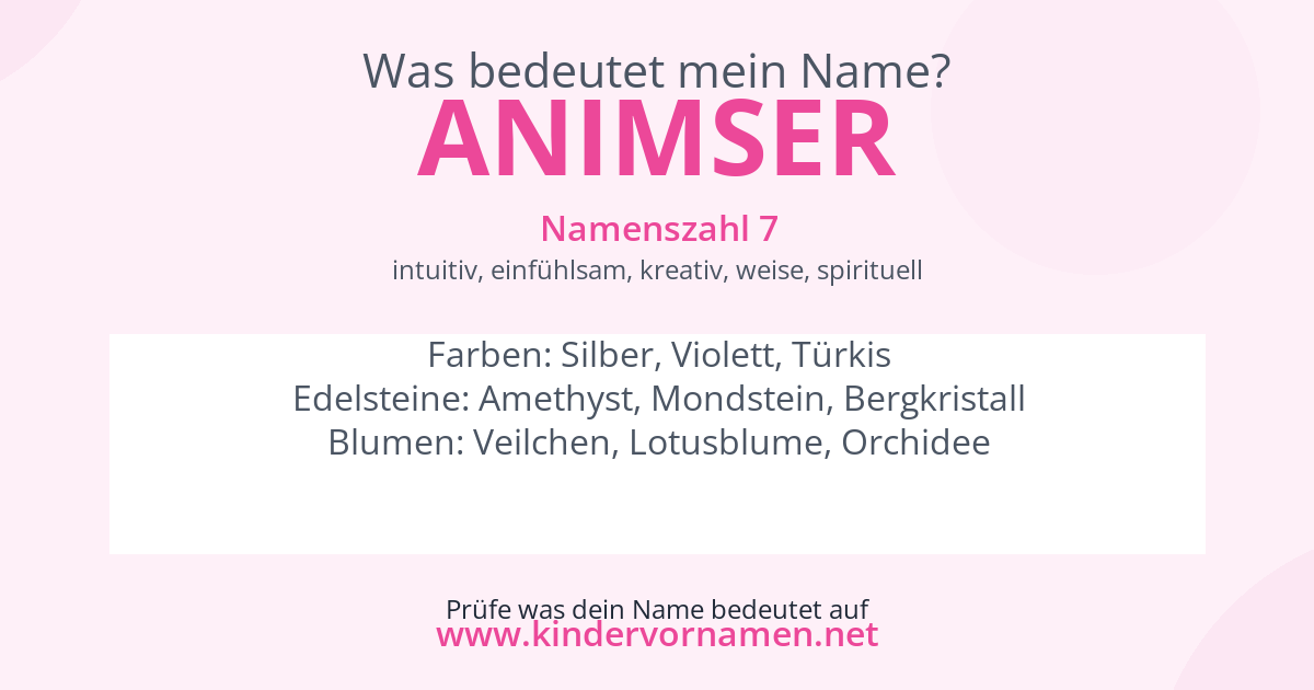 Was bedeutet der Name Animser?