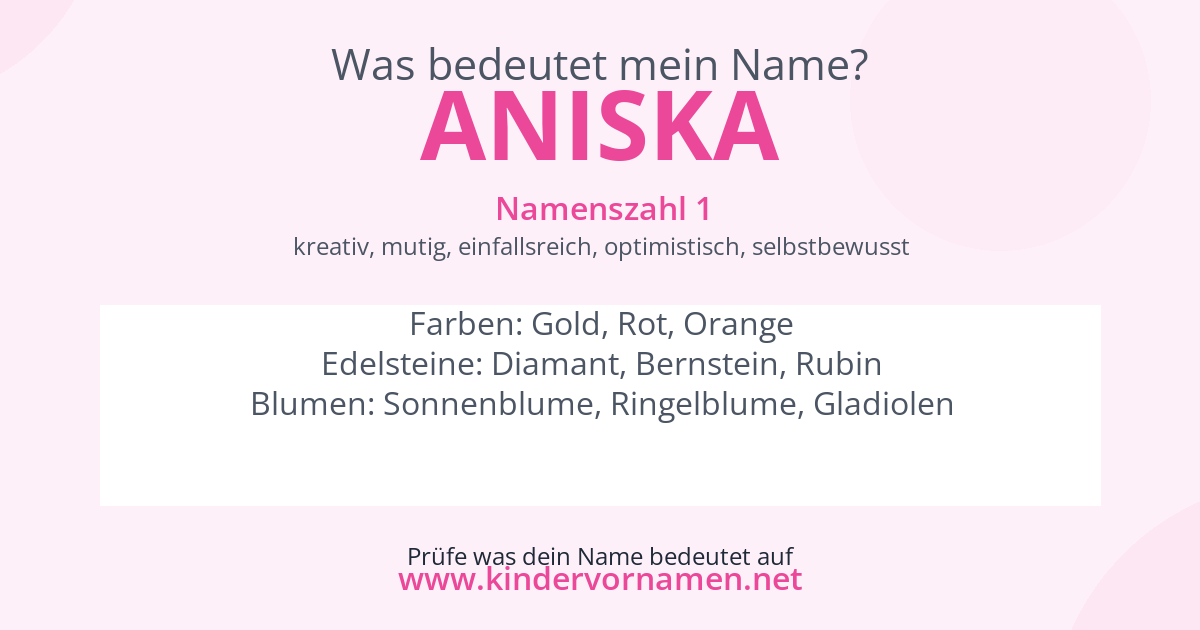 Was bedeutet der Name Aniska?