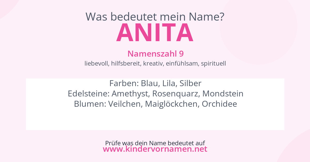 Was bedeutet der Name Anita?