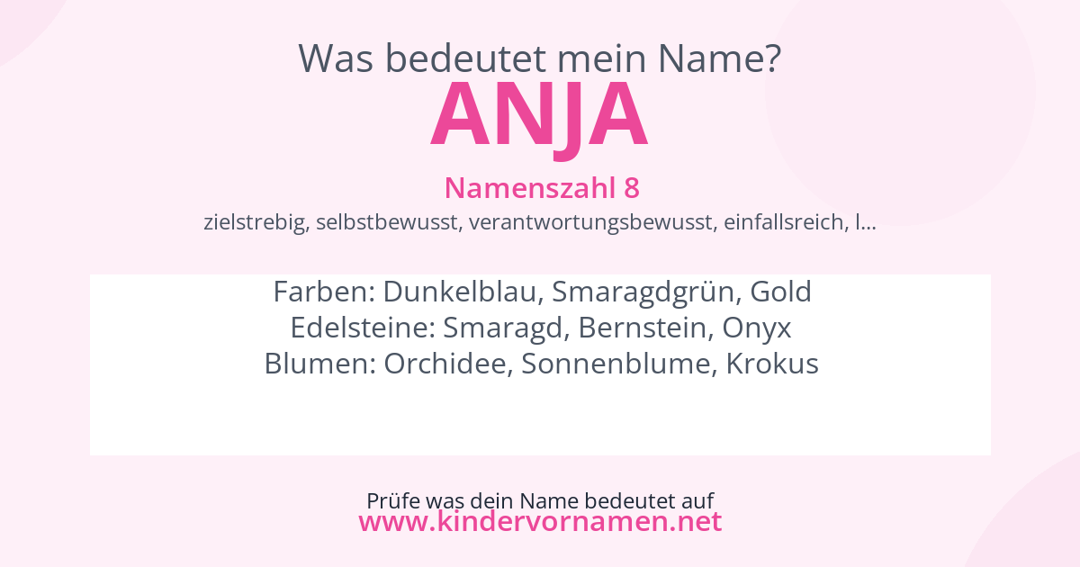 Was bedeutet der Name Anja?