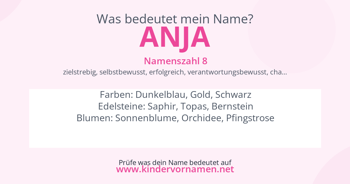 Was bedeutet der Name Anja?