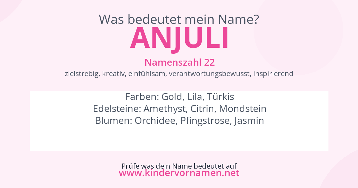 Was bedeutet der Name Anjuli?