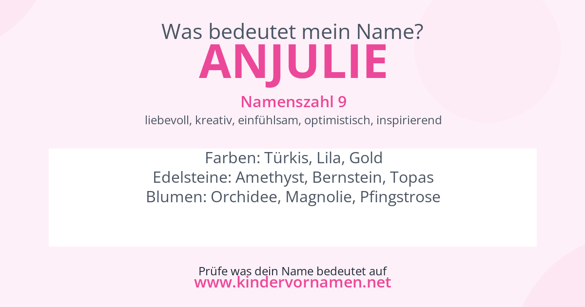 Was bedeutet der Name Anjulie?