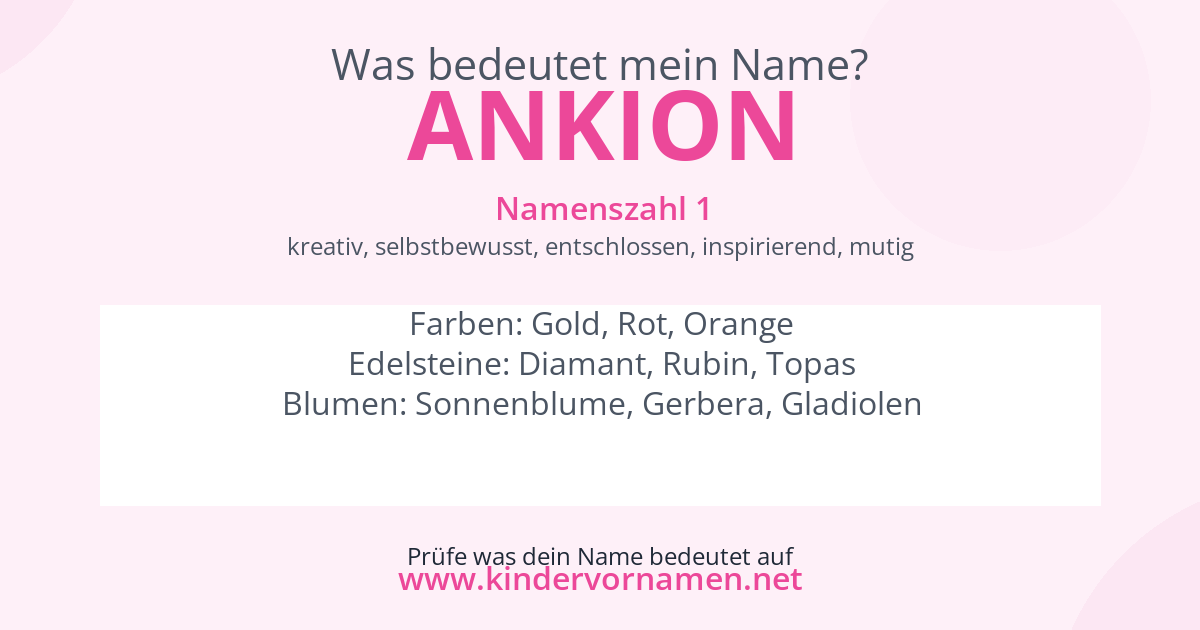 Was bedeutet der Name Ankion?