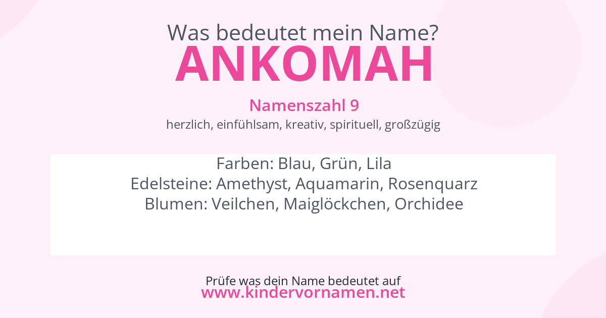 Was bedeutet der Name Ankomah?