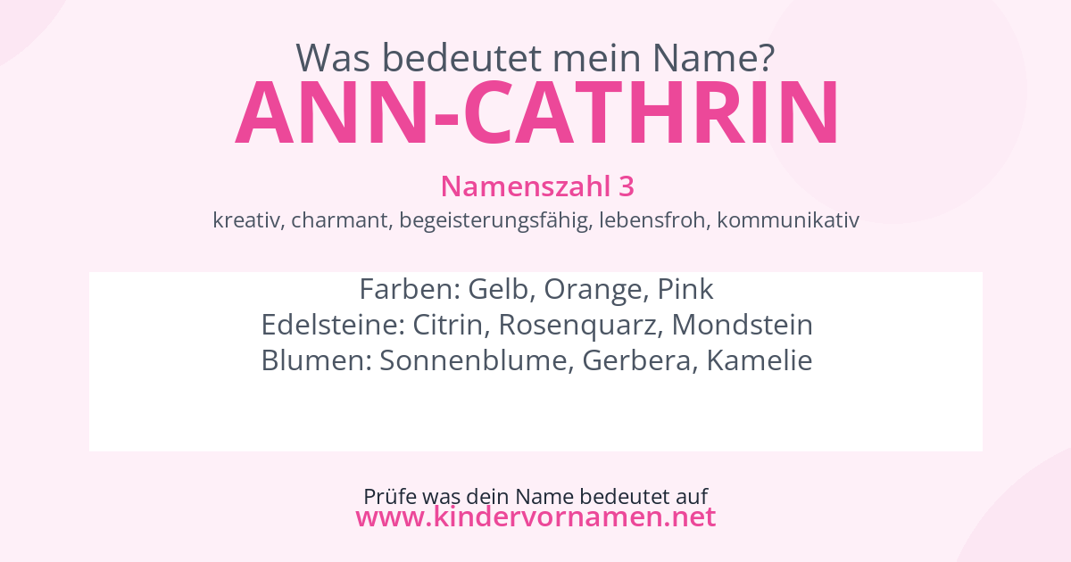 Was bedeutet der Name Ann-Cathrin?