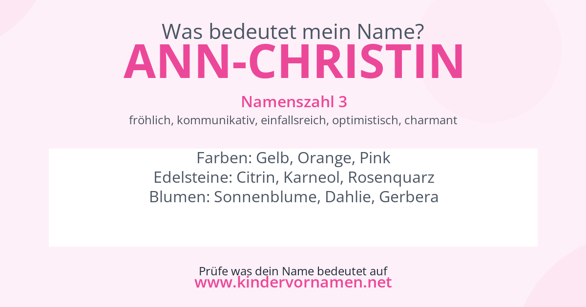 Was bedeutet der Name Ann-Christin?