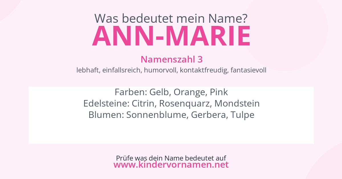 Was bedeutet der Name Ann-Marie?