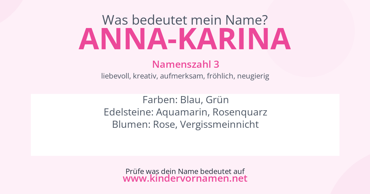 Was bedeutet der Name Anna-Karina?