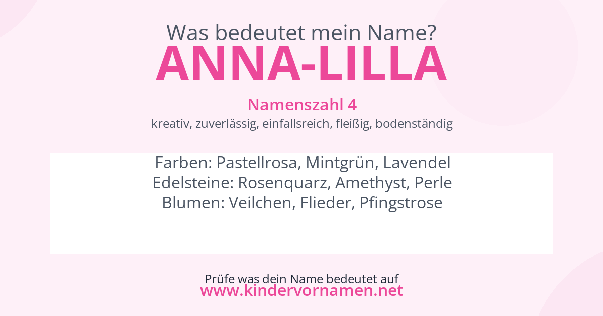 Was bedeutet der Name Anna-Lilla?