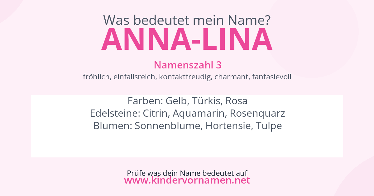 Was bedeutet der Name Anna-Lina?