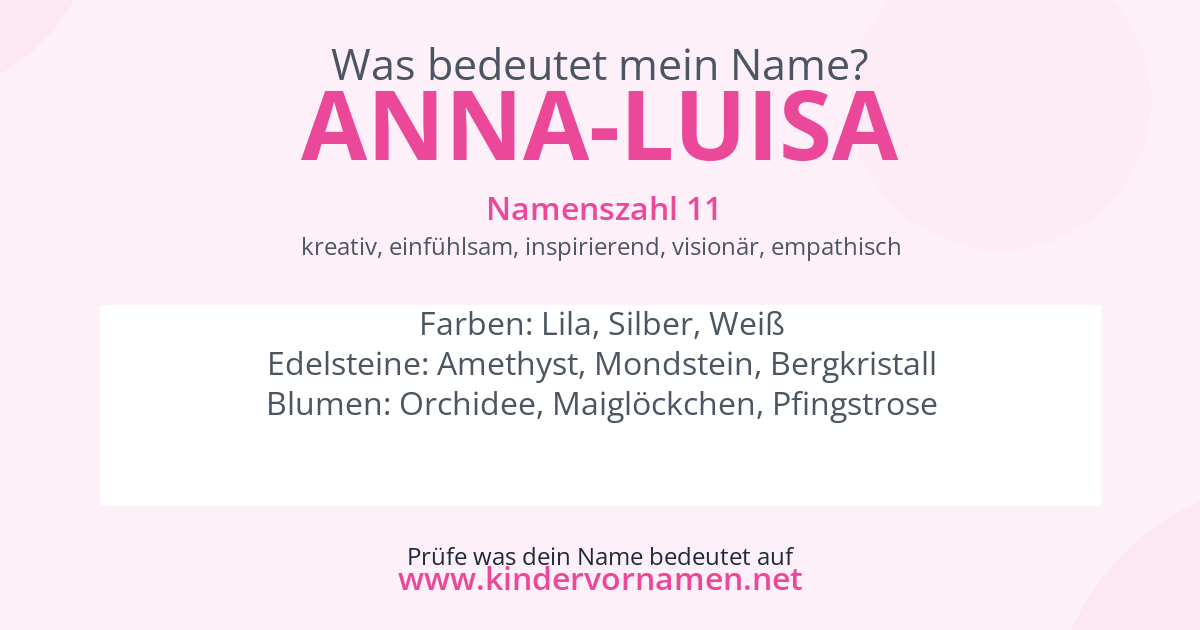 Was bedeutet der Name Anna-Luisa?