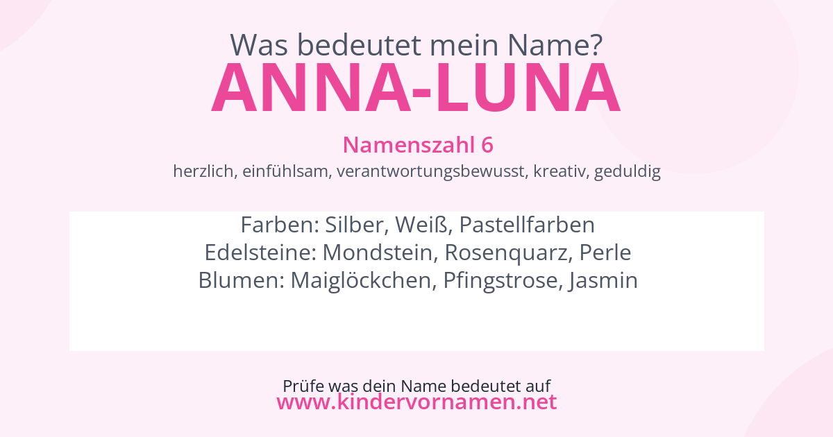 Was bedeutet der Name Anna-Luna?