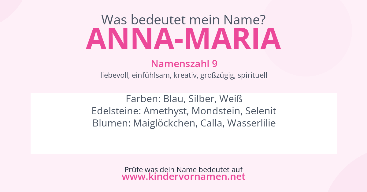 Was bedeutet der Name Anna-Maria?