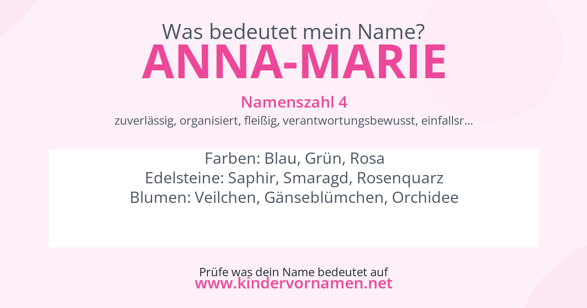 Was bedeutet der Name Anna-Marie?