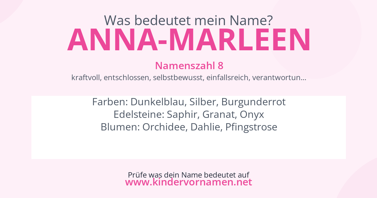 Was bedeutet der Name Anna-Marleen?
