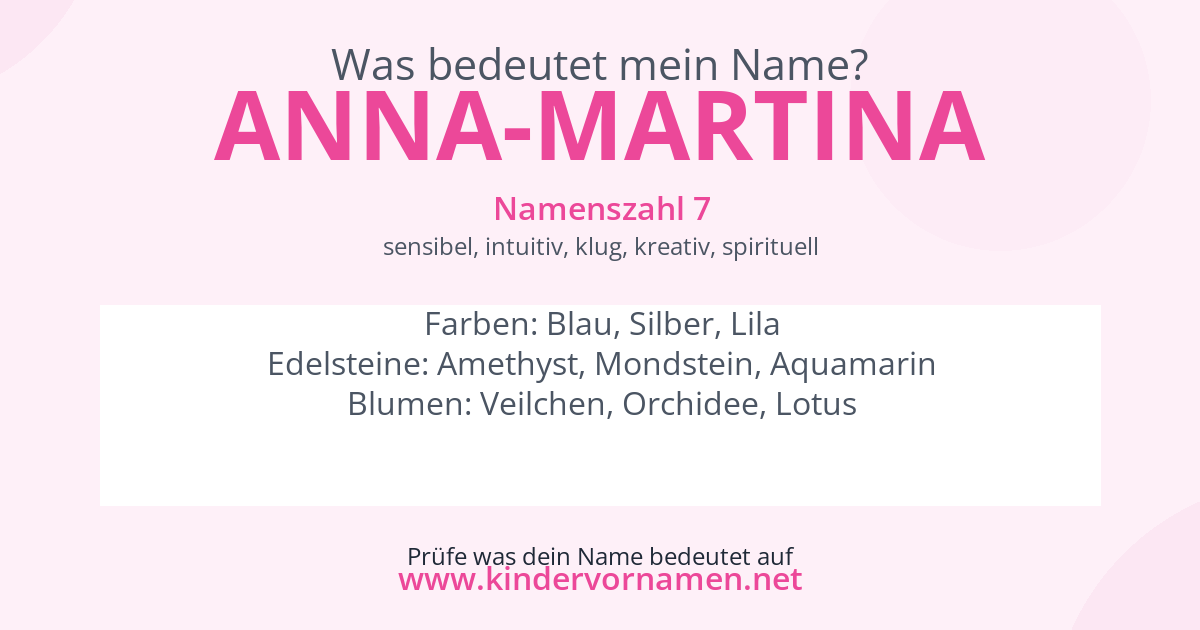 Was bedeutet der Name Anna-Martina?
