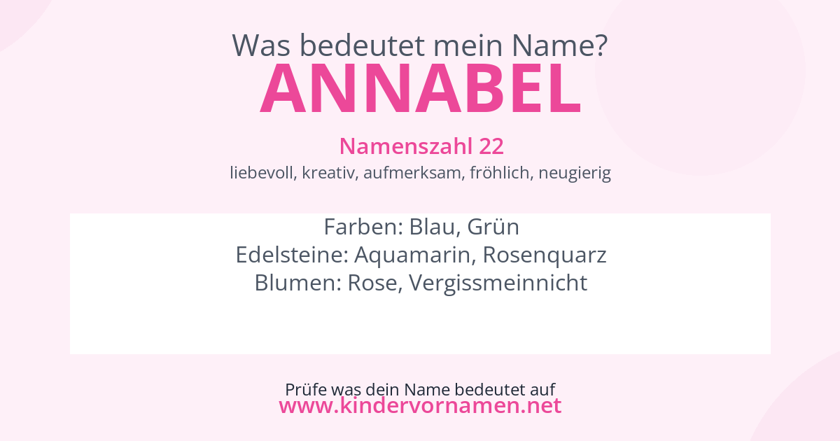Was bedeutet der Name Annabel?