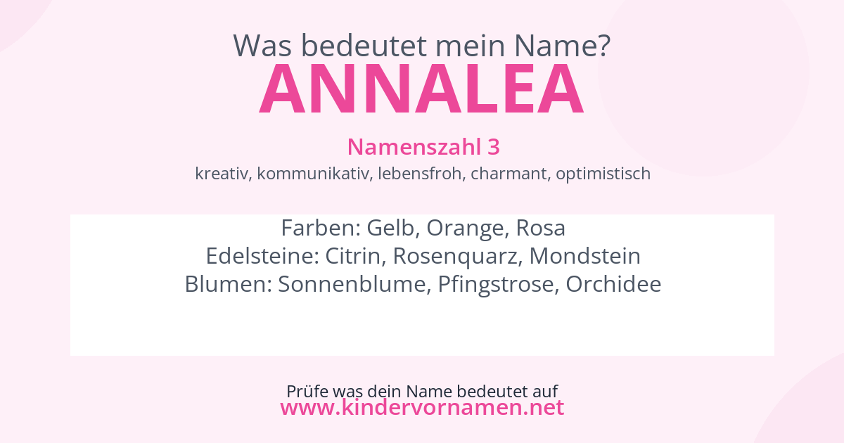 Was bedeutet der Name Annalea?