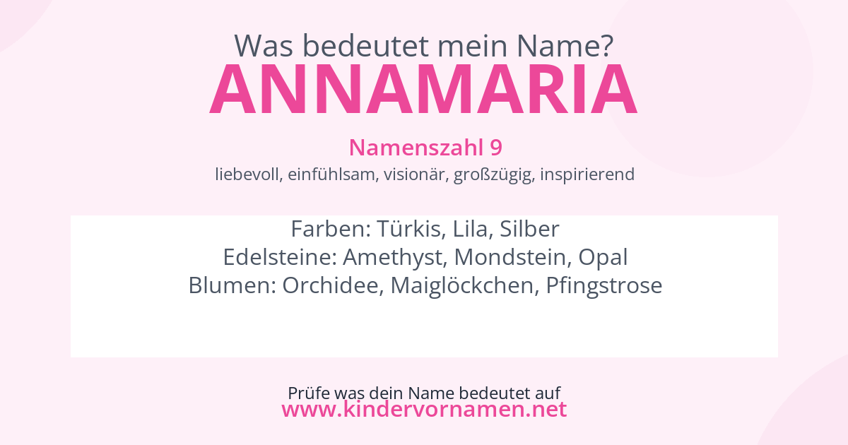 Was bedeutet der Name Annamaria?