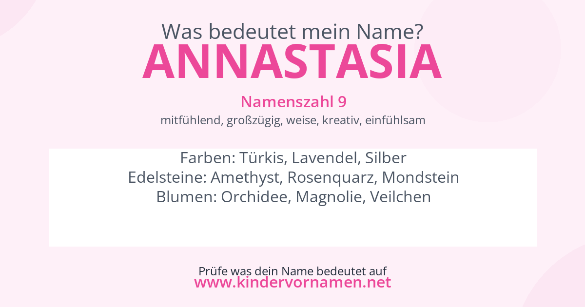 Was bedeutet der Name Annastasia?