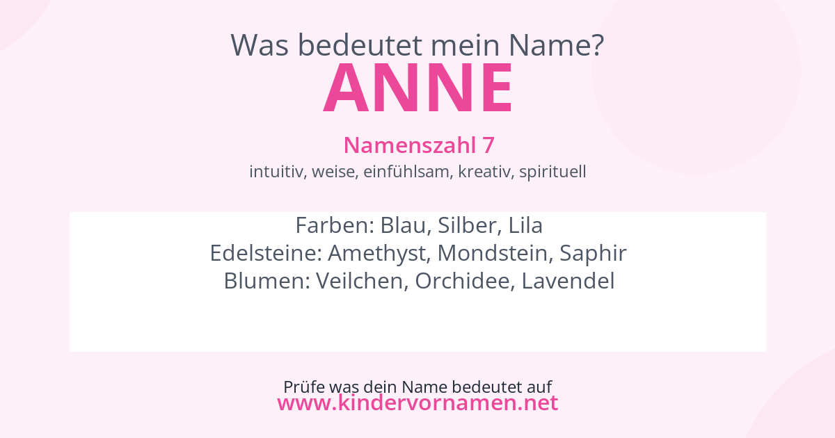 Was bedeutet der Name Anne?