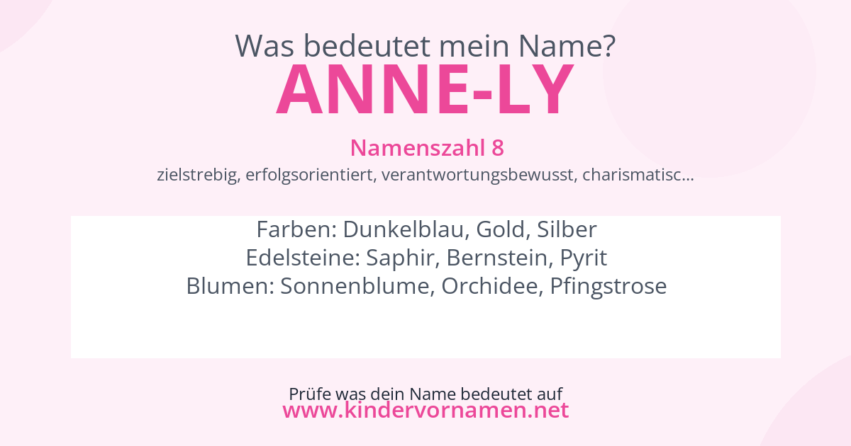 Was bedeutet der Name Anne-Ly?