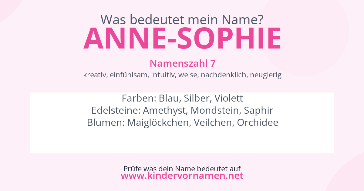 Was bedeutet der Name Anne-Sophie?