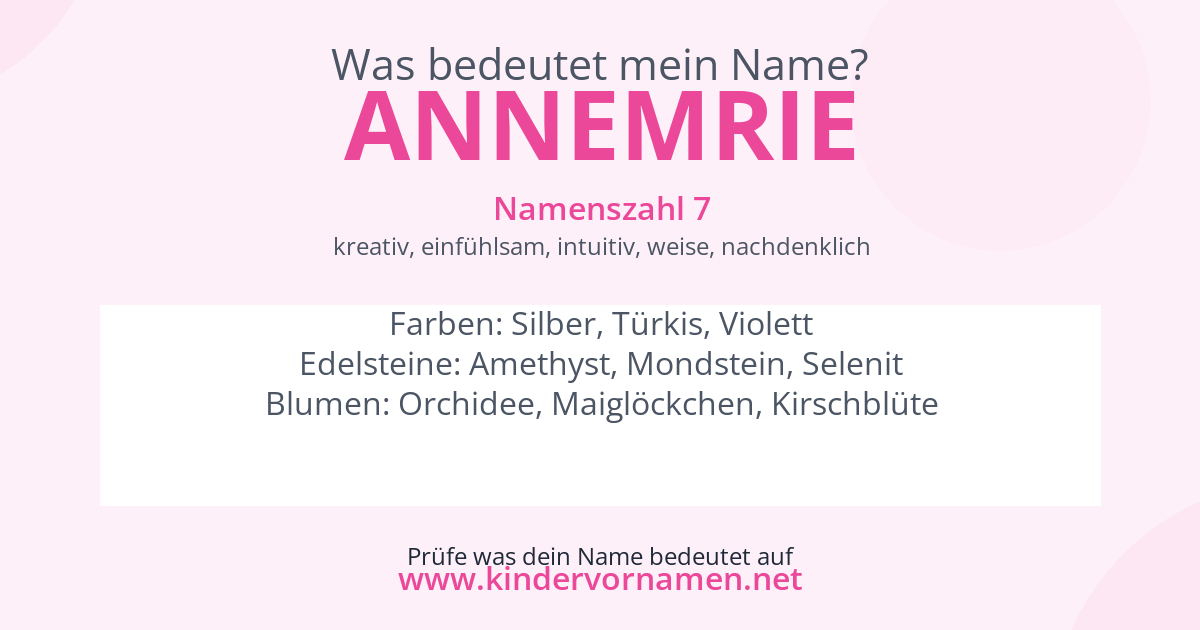 Was bedeutet der Name Annemrie?