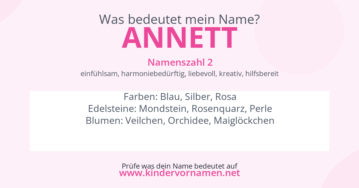 Was bedeutet der Name Annett?
