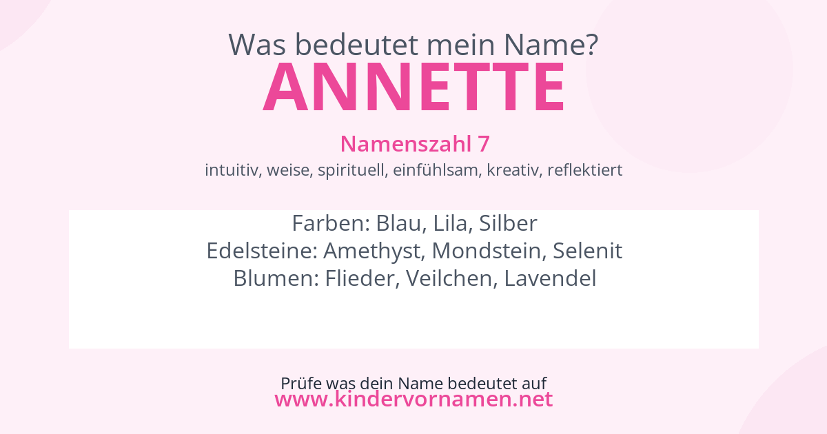 Was bedeutet der Name Annette?