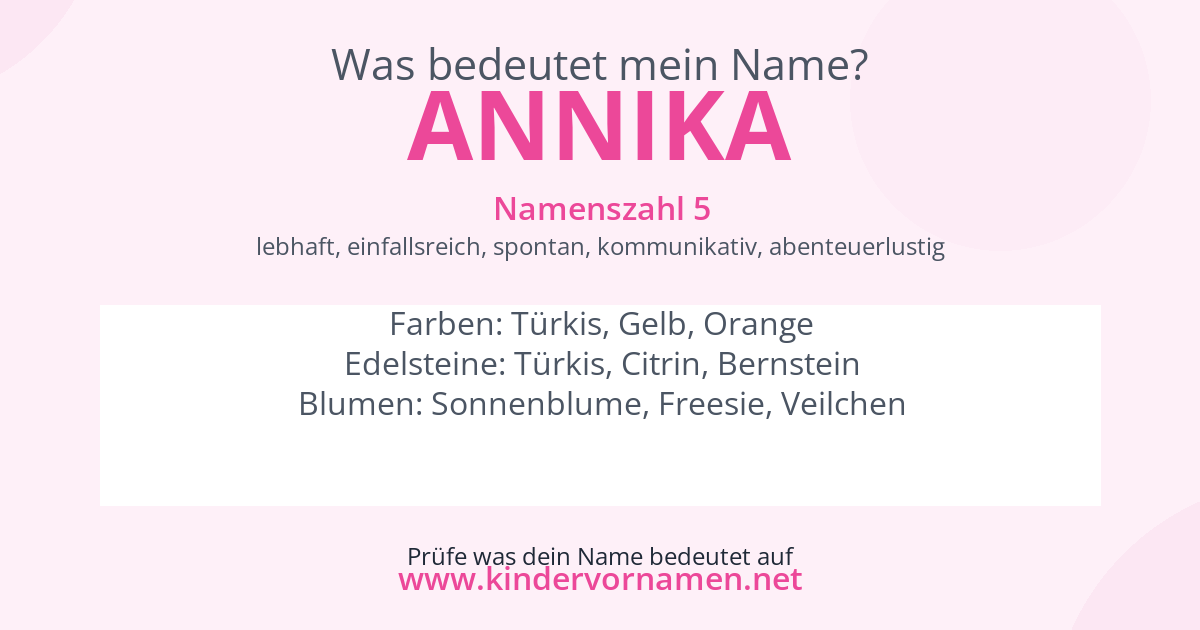 Was bedeutet der Name Annika?