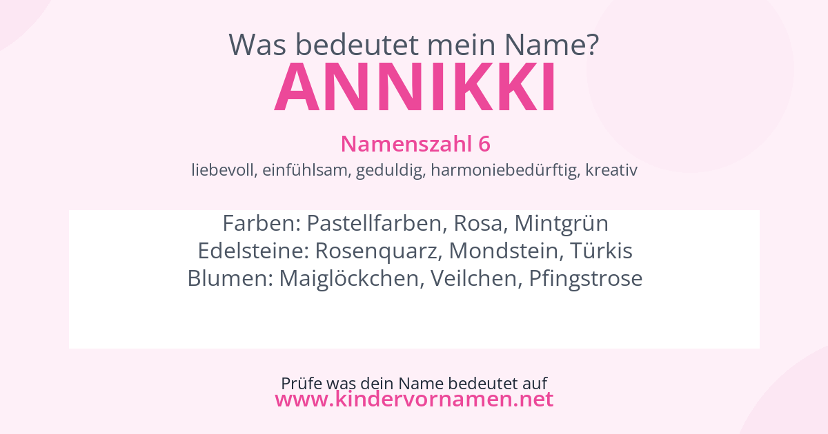 Was bedeutet der Name Annikki?