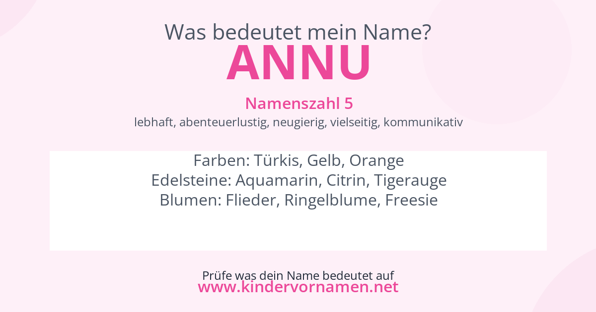 Was bedeutet der Name Annu?