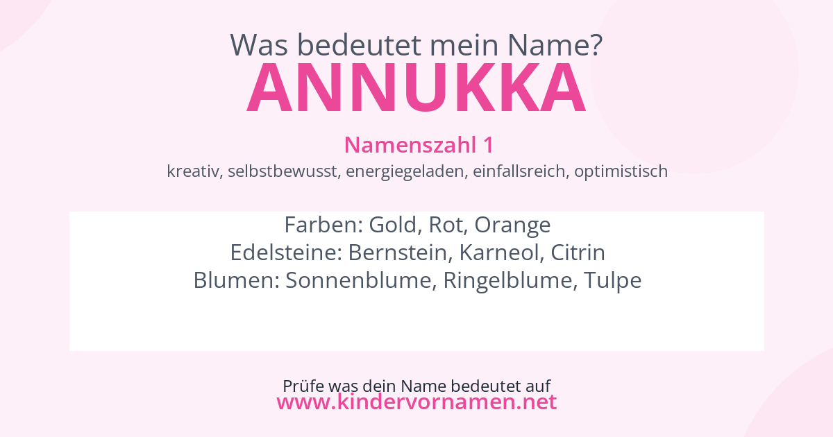 Was bedeutet der Name Annukka?