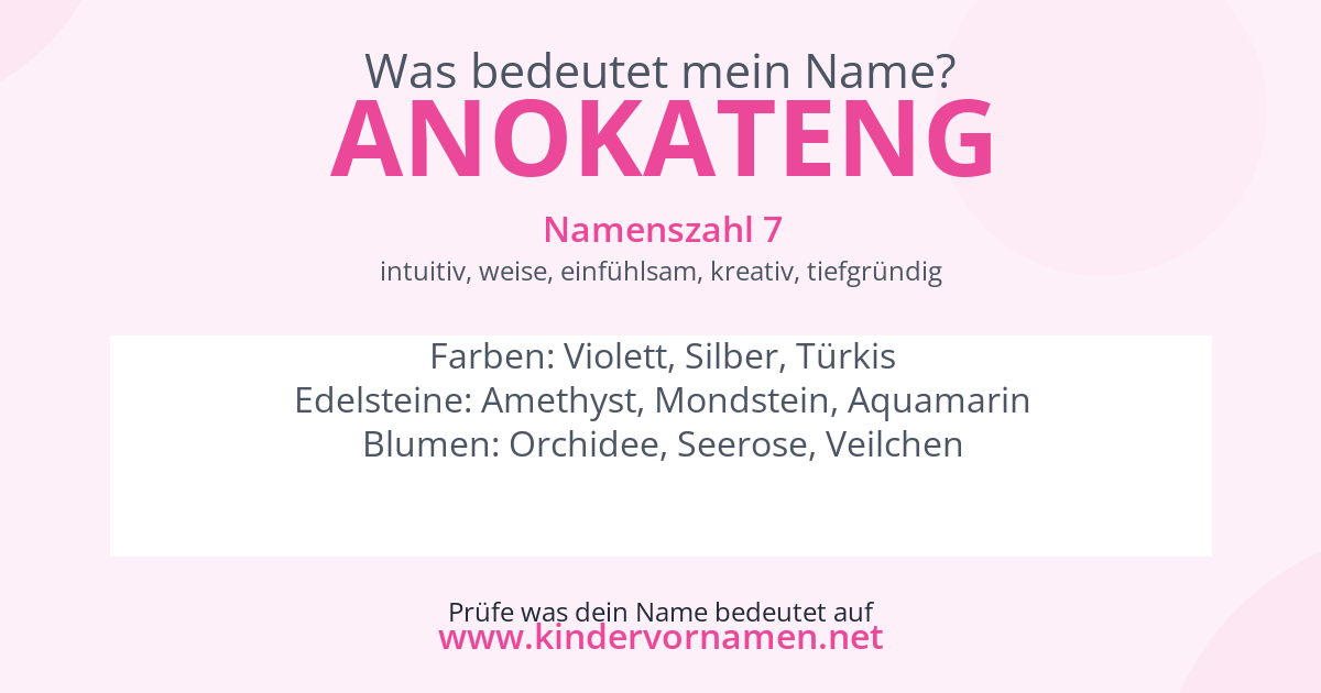 Was bedeutet der Name Anokateng?
