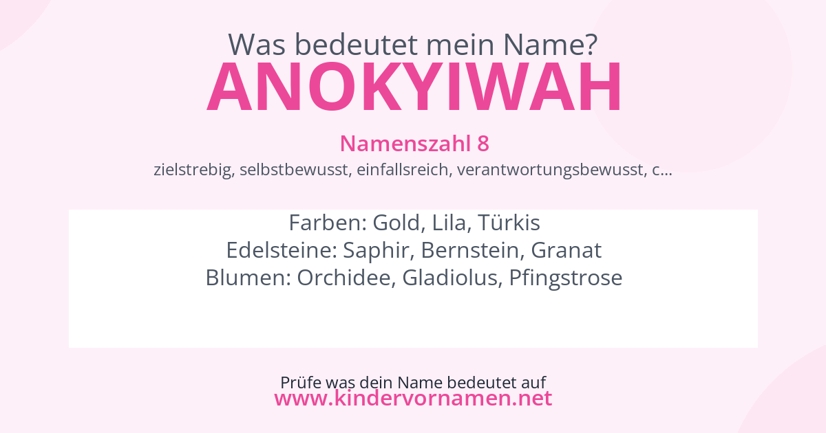 Was bedeutet der Name Anokyiwah?