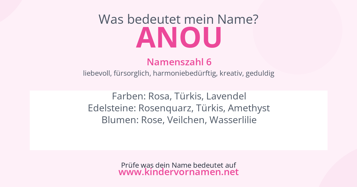 Was bedeutet der Name Anou?