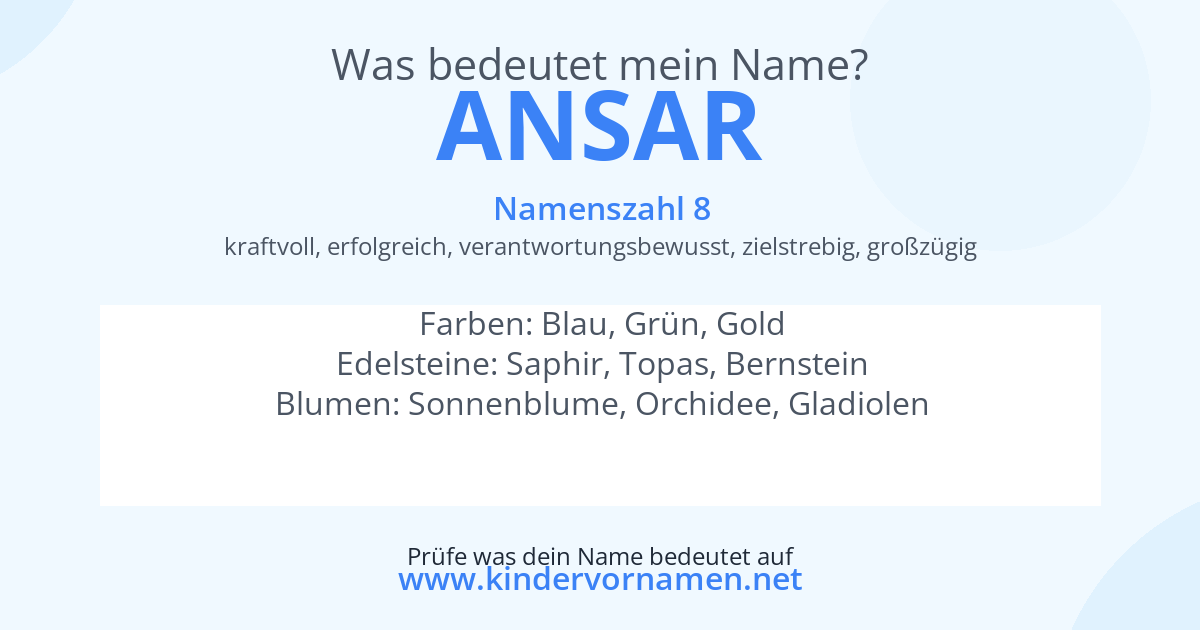 Was bedeutet der Name Ansar?