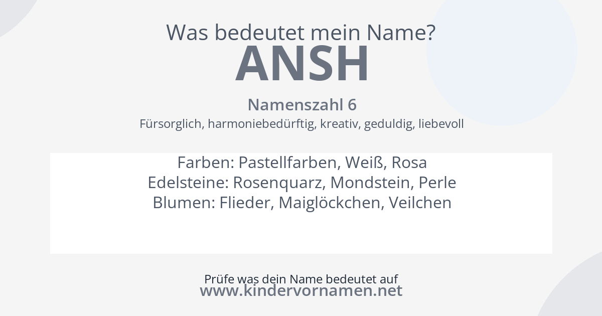 Was bedeutet der Name Ansh?