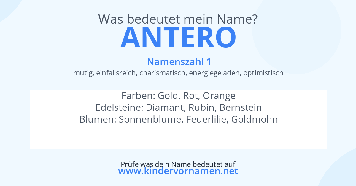 Was bedeutet der Name Antero?
